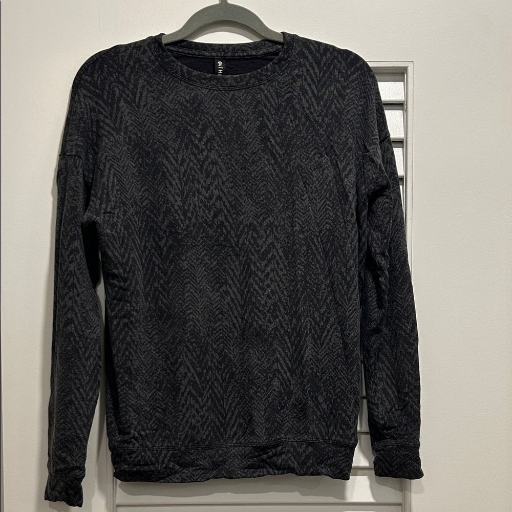 Athleta Black & Dark Gray Sweatshirt, Size XXS